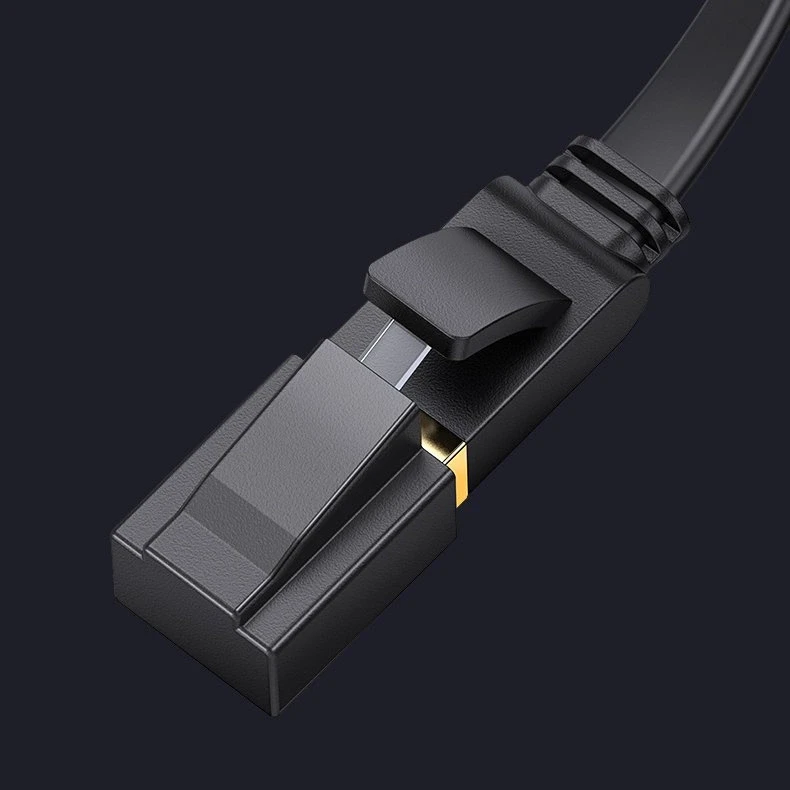 Plokščias tinklo kabelis UGREEN NW106 Ethernet RJ45, Cat.7, STP, 10m (juodas)