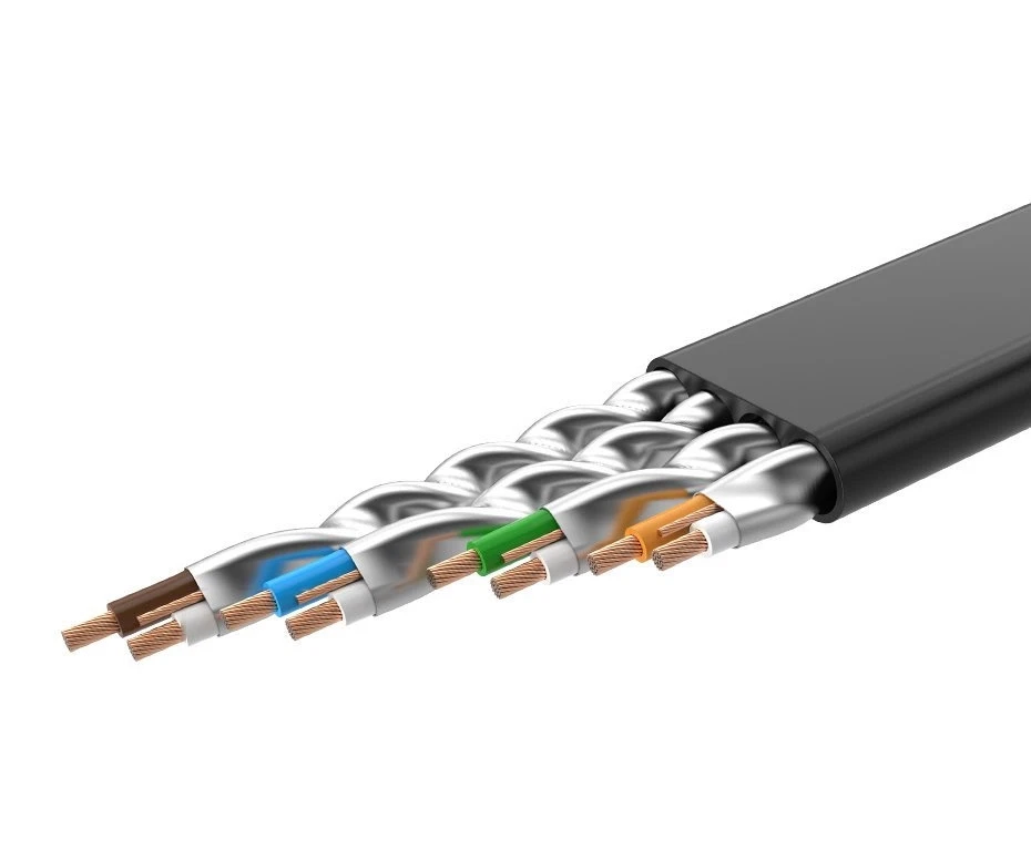 UGREEN NW106 Ethernet RJ45 Plokščias tinklo kabelis, Cat.7, STP, 3m (juodas)