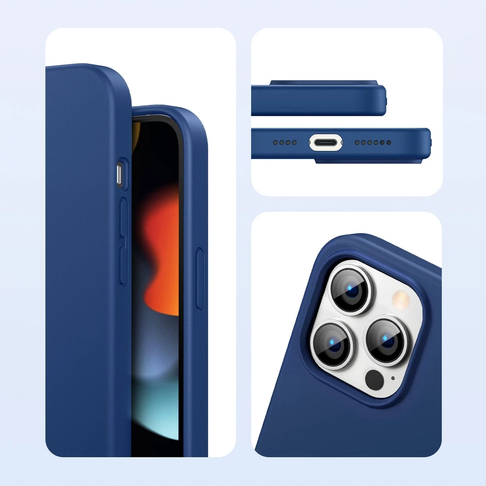 Ugreen Užalios spalvos Protective apsauginis silikoninis dėklas telefonui Apple iPhone 13 Pro mėlynos spalvos