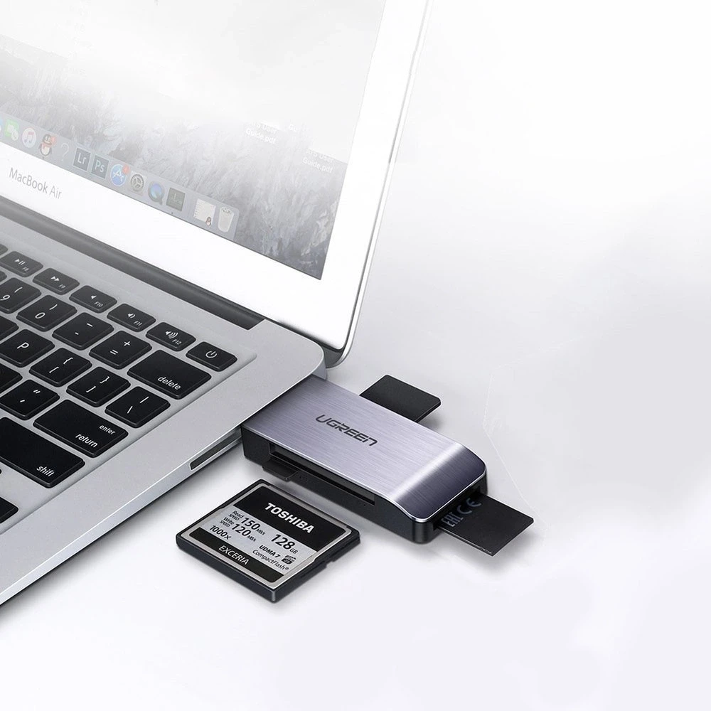 UGREEN USB Adapteris 4 in1 card reader SD + Micro SD (sidabrinis)