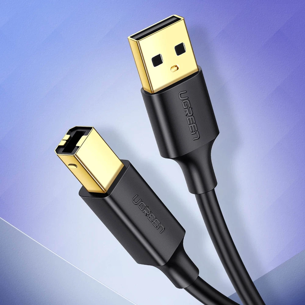 UGREEN US135 USB 2.0 AB spausdintuvo kabelis 5m - Juodas