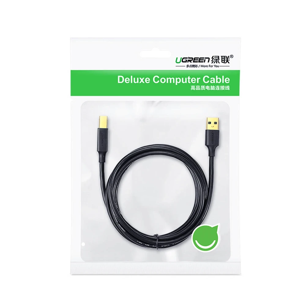 UGREEN US135 USB 2.0 AB spausdintuvo kabelis 5m - Juodas