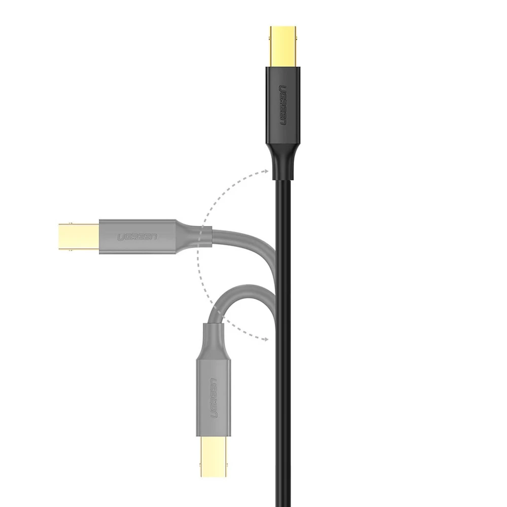 UGREEN US135 USB 2.0 AB spausdintuvo kabelis 5m - Juodas