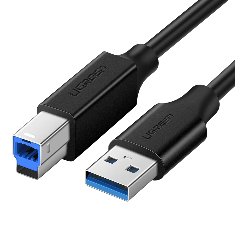 UGREEN US135 USB 2.0 AB spausdintuvo kabelis 5m - Juodas