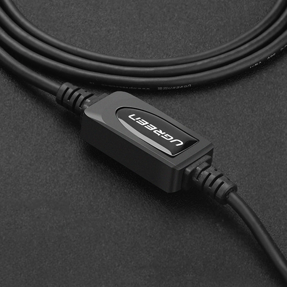 Kabelis USB A kištukas - B kištukas spausdintuvui 10m su stiprintuvu US122 UGREEN