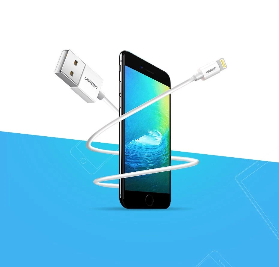UGREEN nikeliuotas USB - Lightning laidas MFi 1m