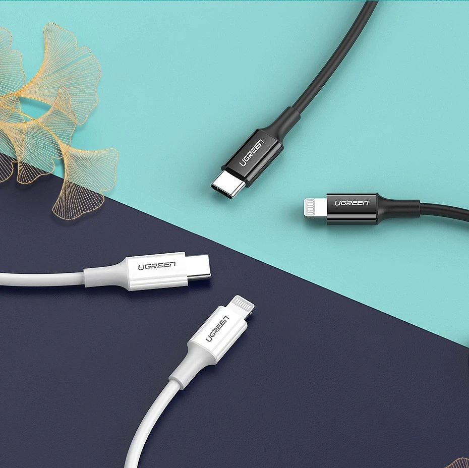 USB laidas Ugreen US171 MFi USB-C iki Lightning 3A 1.0m baltas