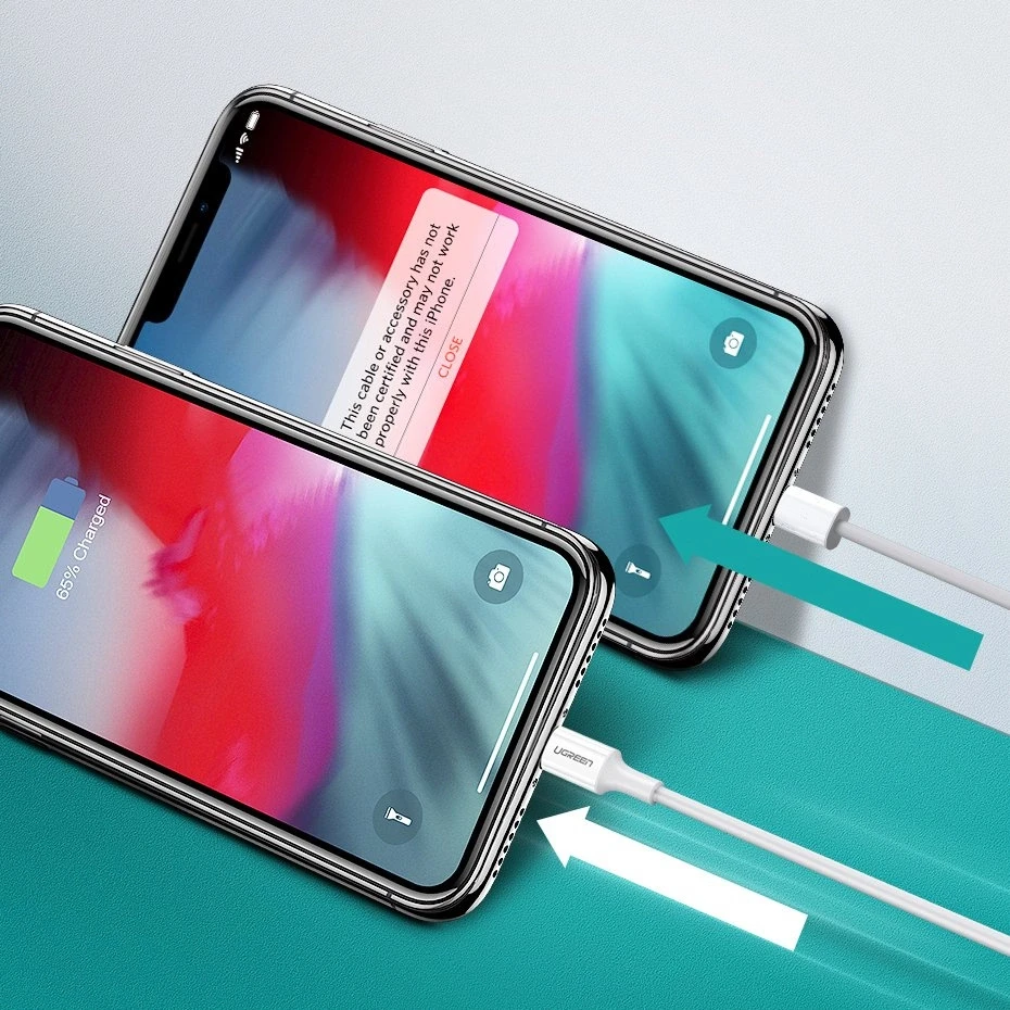 USB laidas Ugreen US171 MFi USB-C iki Lightning 3A 1.0m baltas