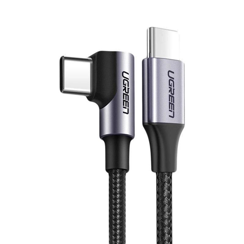 Alkūninis kabelis UGREEN USB-C į USB-C QC 3.0 PD 3A 60W 1m (juodas)