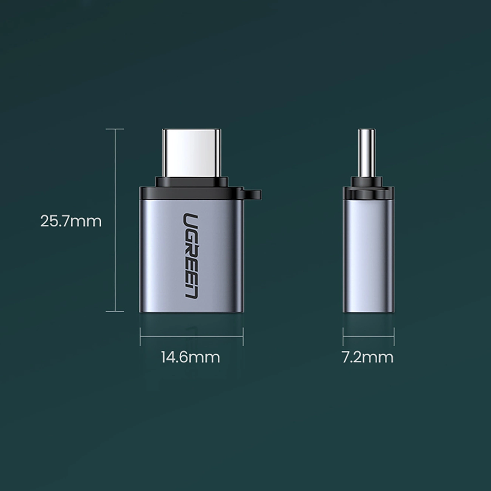 USB į USB-C 3.1 adapteris UGREEN US270 (pilkas)