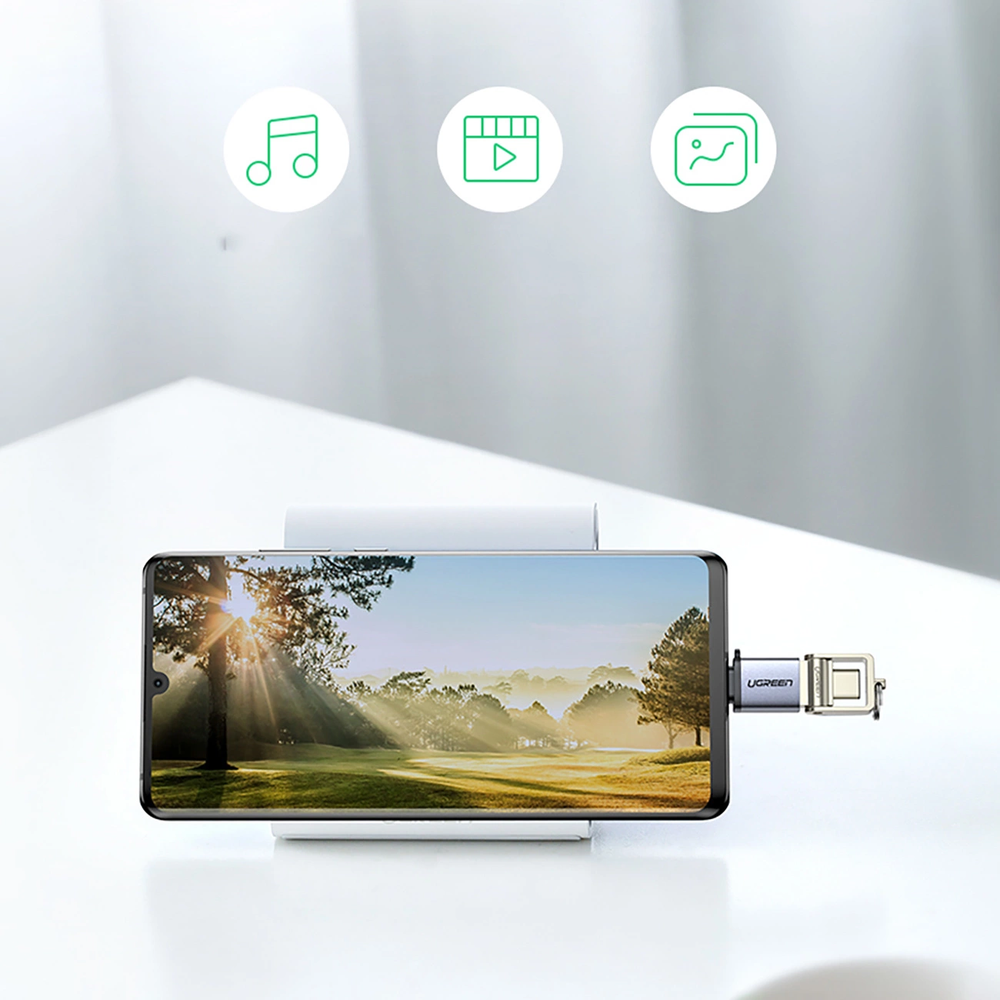 USB į USB-C 3.1 adapteris UGREEN US270 (pilkas)