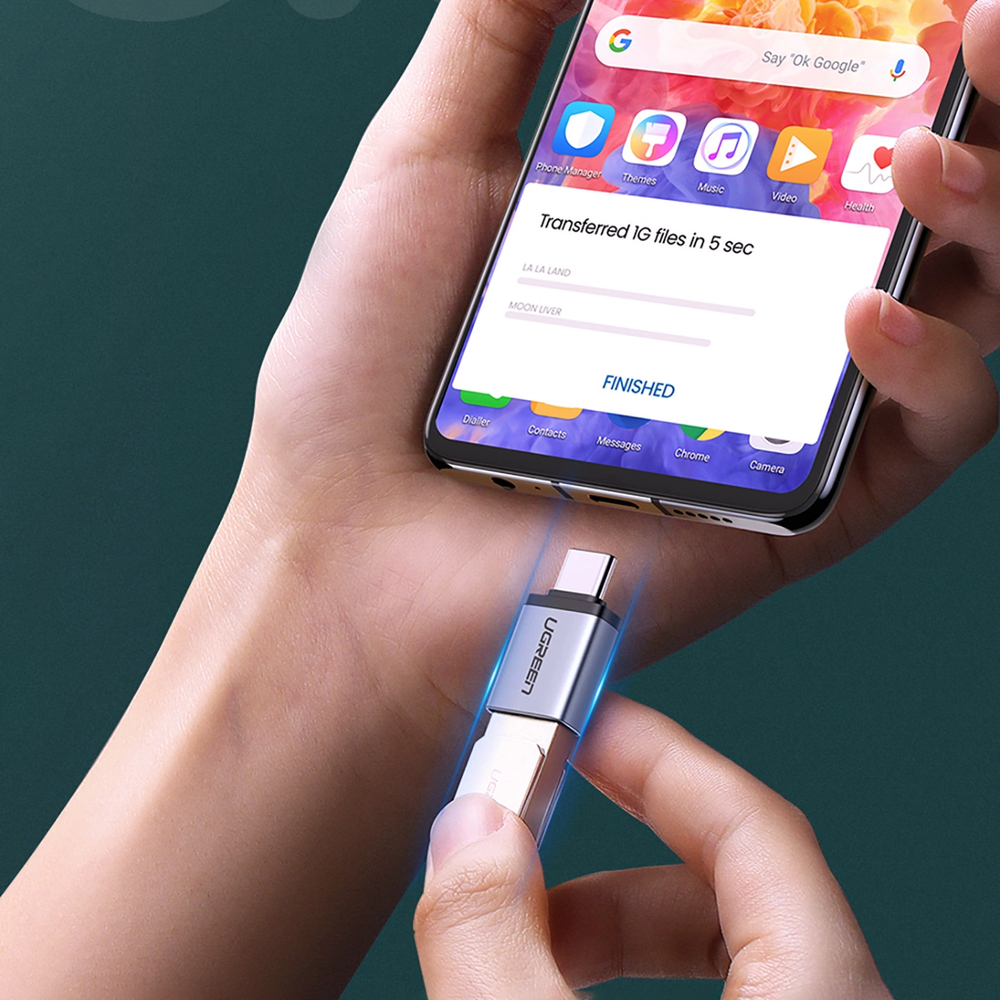 USB į USB-C 3.1 adapteris UGREEN US270 (pilkas)