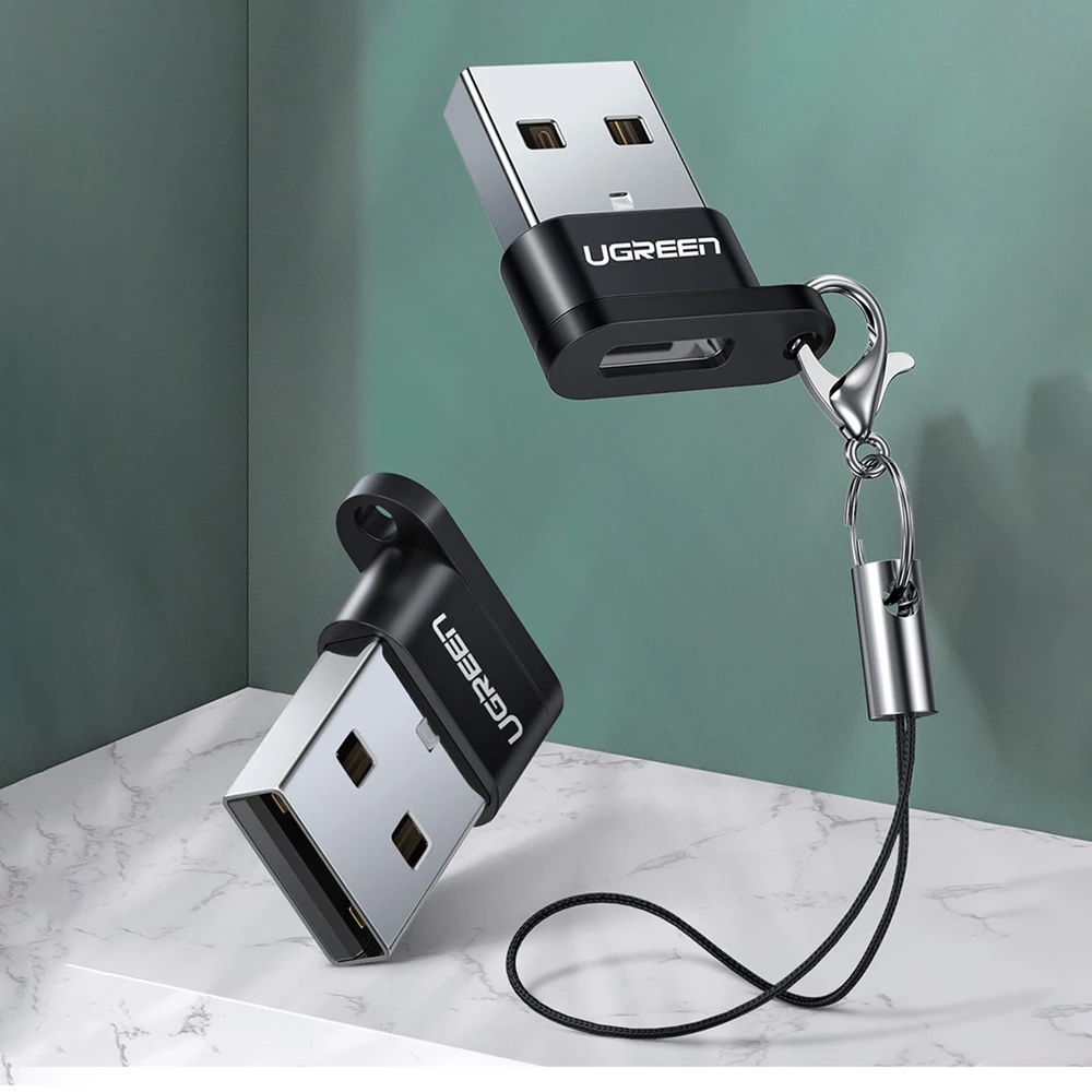 UGREEN US280 USB-C - USB-A 2.0 USB adapteris, juodos spalvos