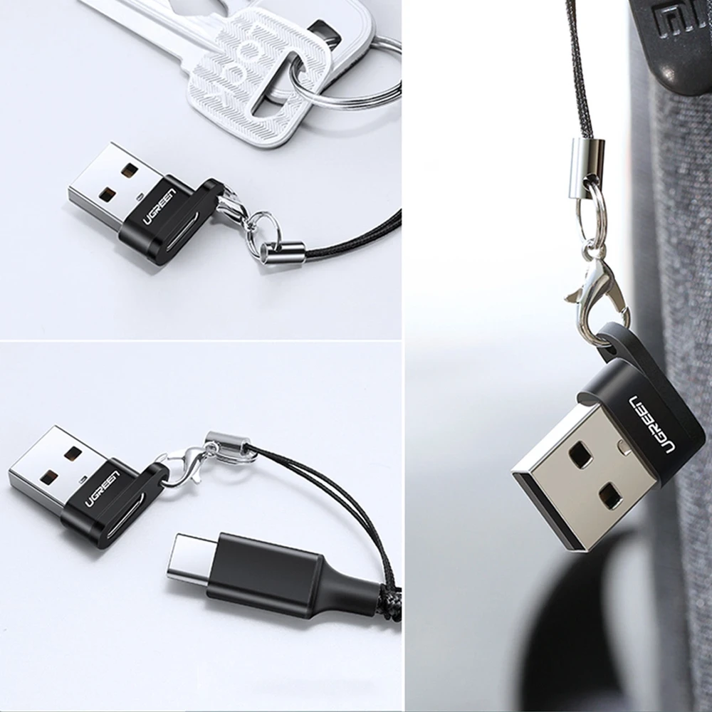 UGREEN US280 USB-C - USB-A 2.0 USB adapteris, juodos spalvos