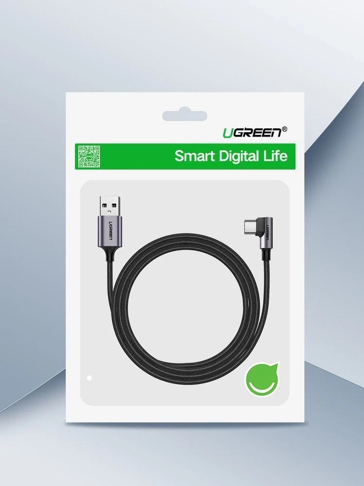 Kampinis USB-C kabelis UGREEN 3A Quick Charge 3.0 1m