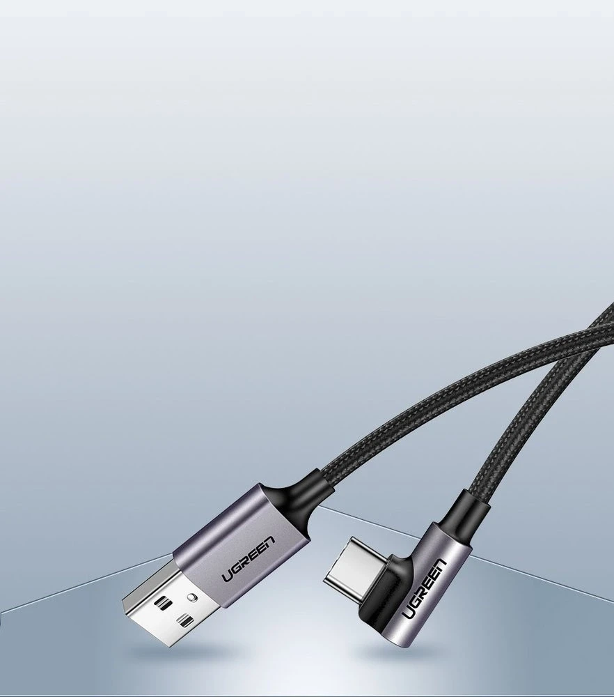 Kampinis USB-C kabelis UGREEN 3A Quick Charge 3.0 1m