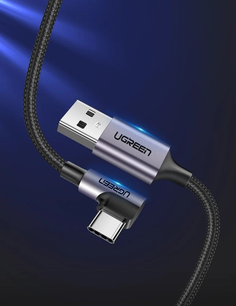 Kampinis USB-C kabelis UGREEN 3A Quick Charge 3.0 1m