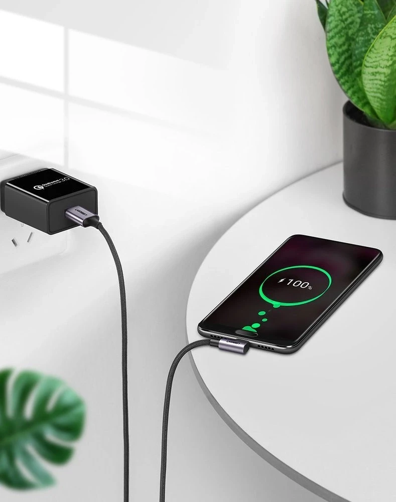 Kampinis USB-C kabelis UGREEN 3A Quick Charge 3.0 1m