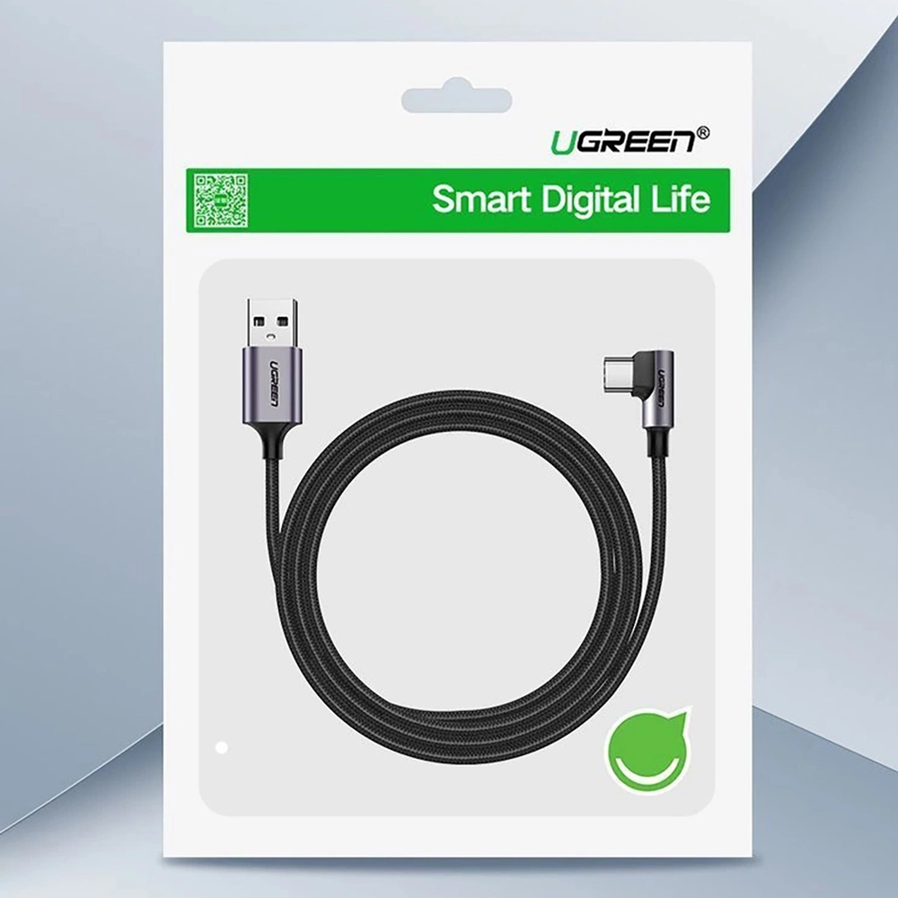 Kampinis USB-C laidas UGREEN US284 3A 3m