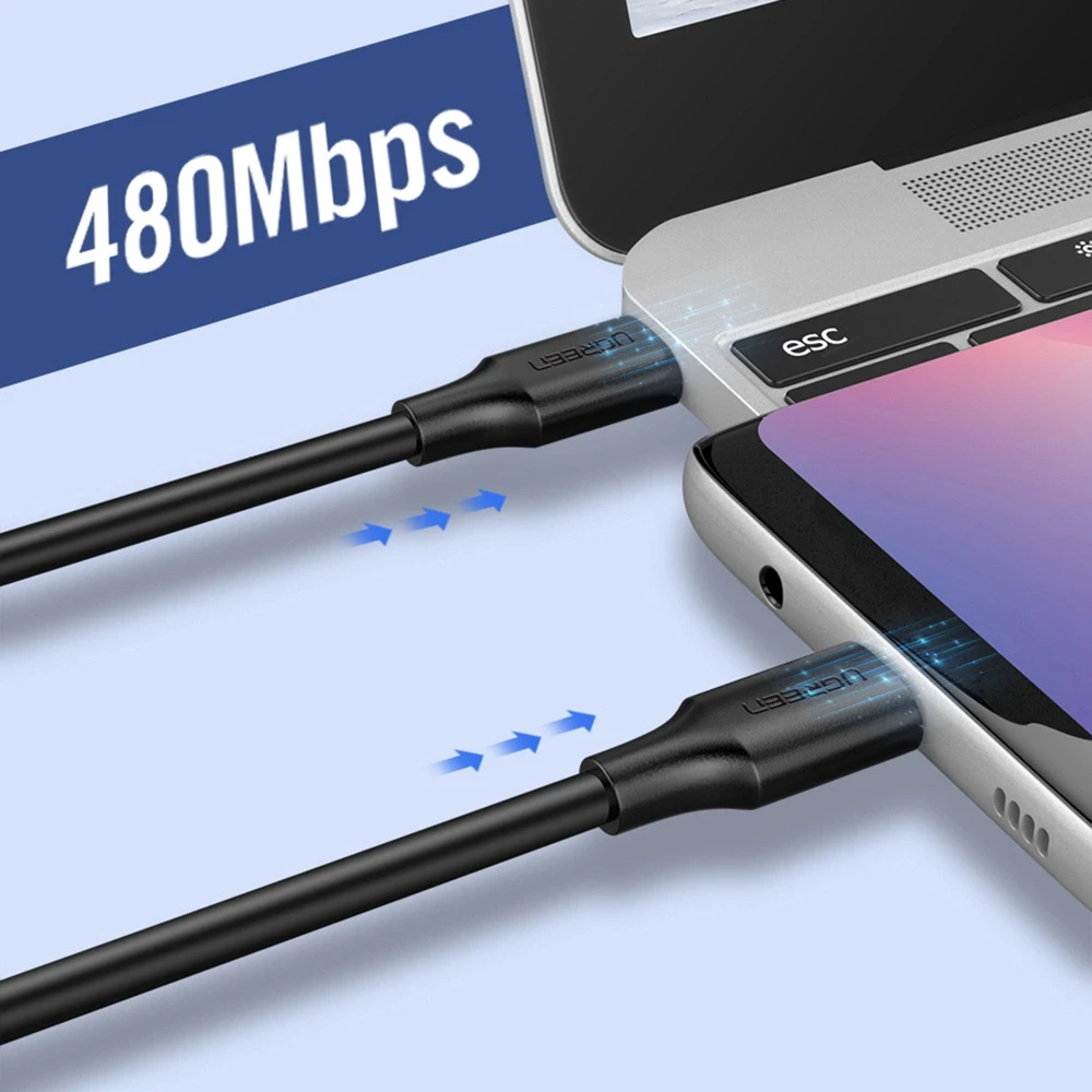 UGREEN paauksuotas USB-C kabelis 1.5m