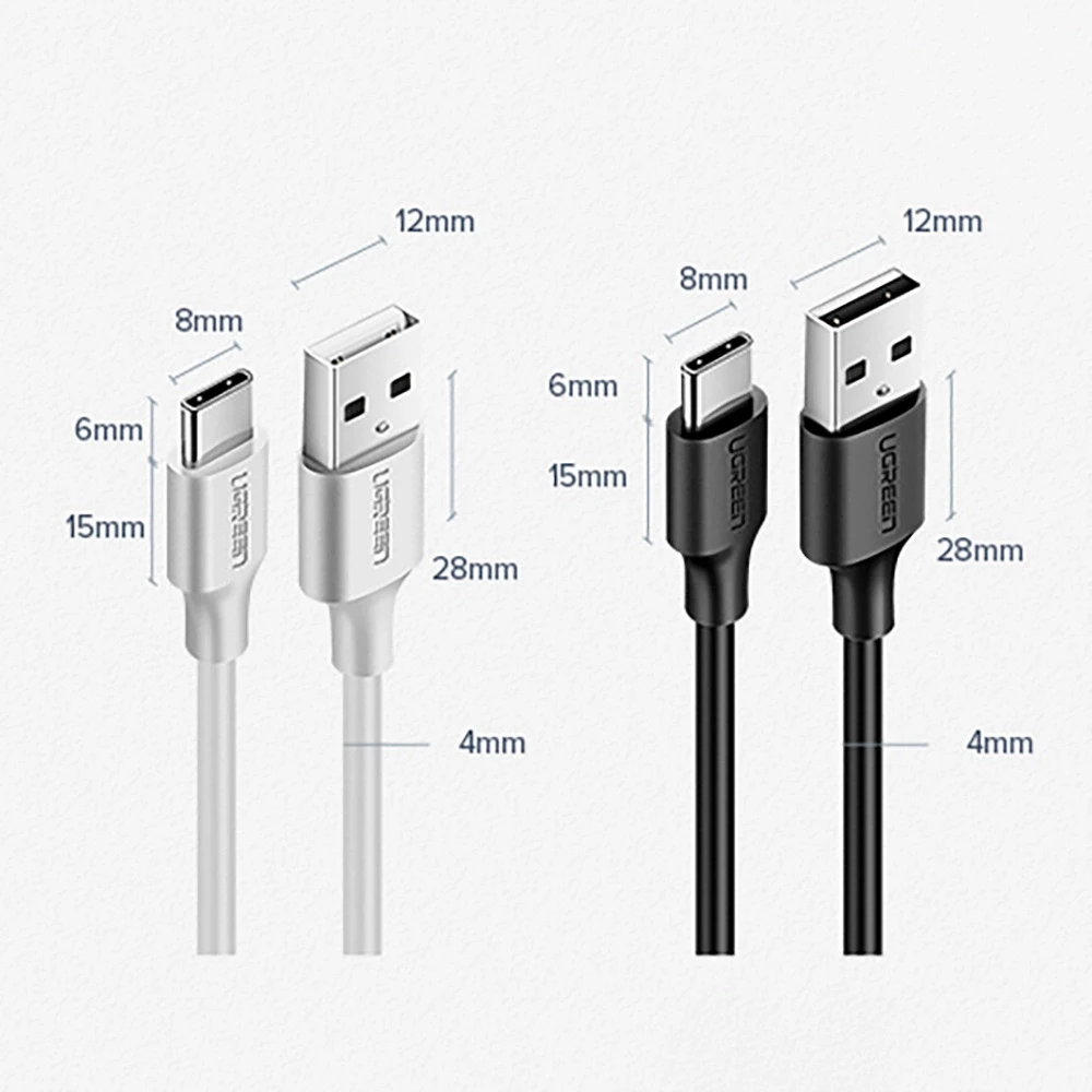 UGREEN nikelio USB-C laidas 0.25m