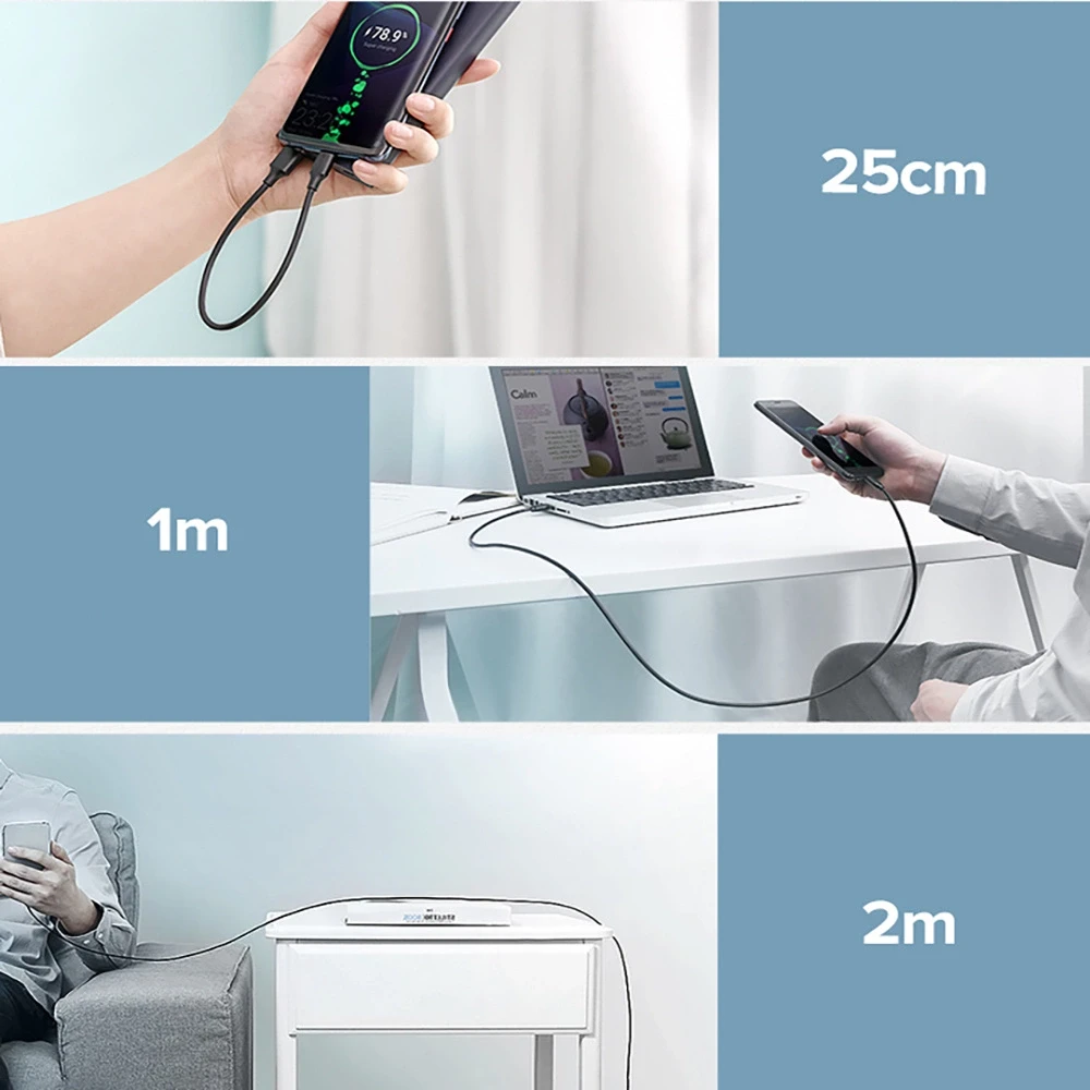 UGREEN nikelio USB-C laidas 0.25m