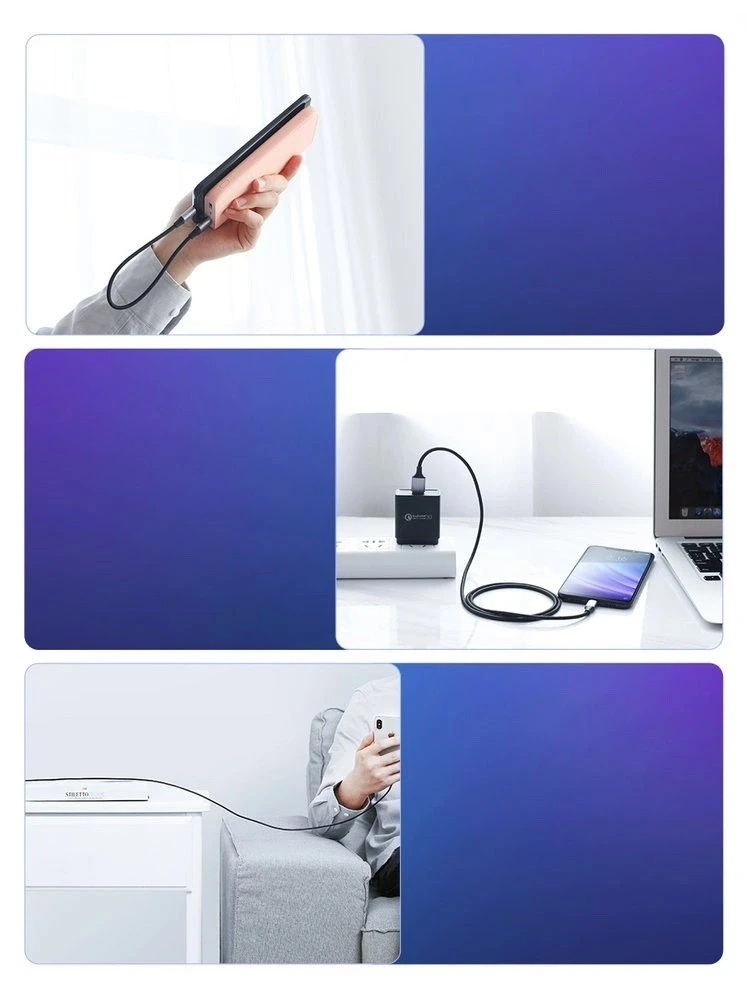 Nikeliu dengtas USB-C kabelis QC3.0 UGREEN 0.25m
