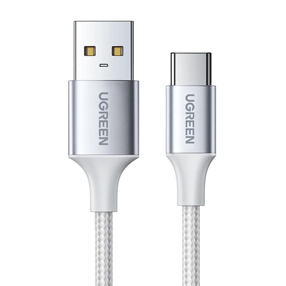 UGREEN nikeliu dengtas USB-C kabelis QC3.0 1m