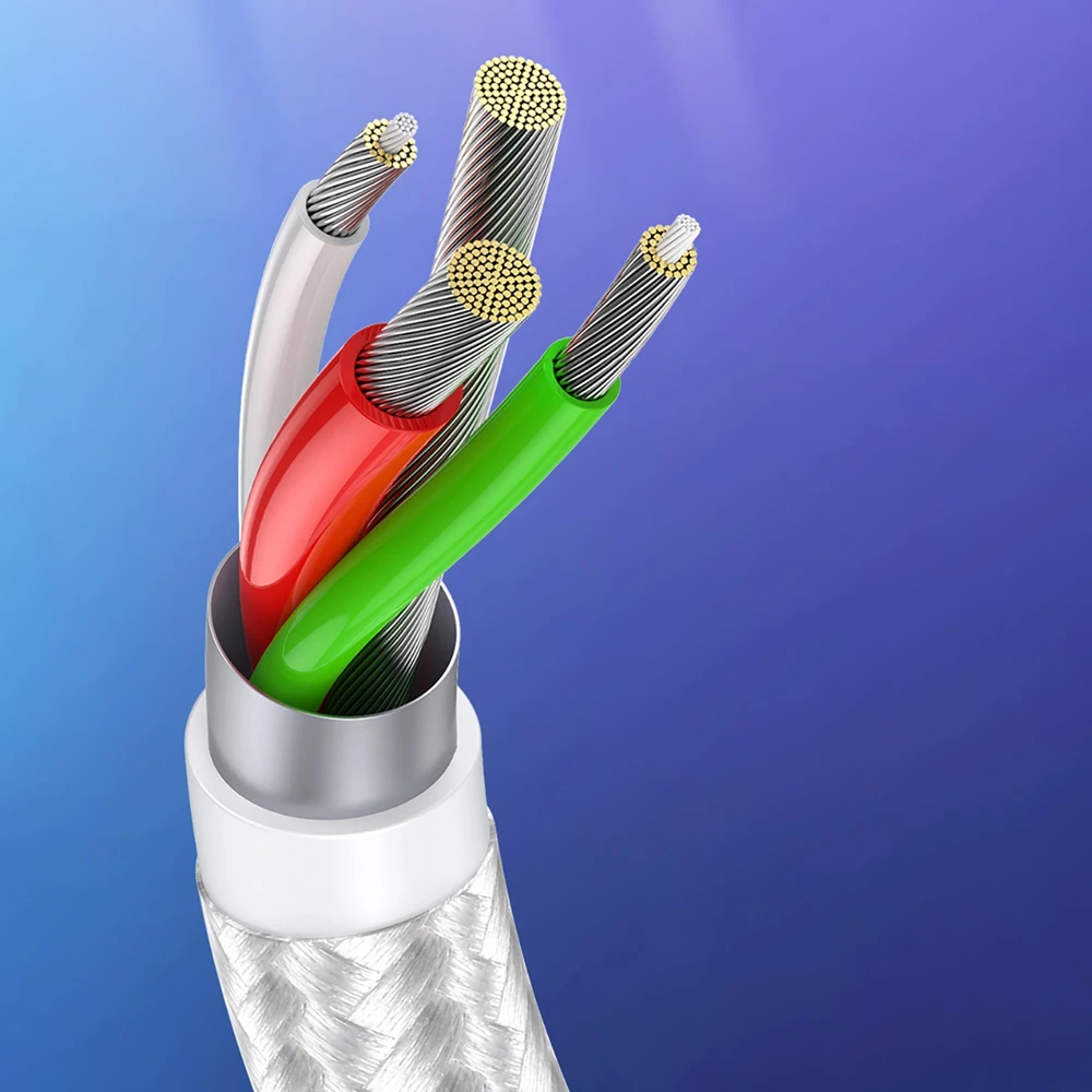 UGREEN nikeliu dengtas USB-C kabelis QC3.0 1m