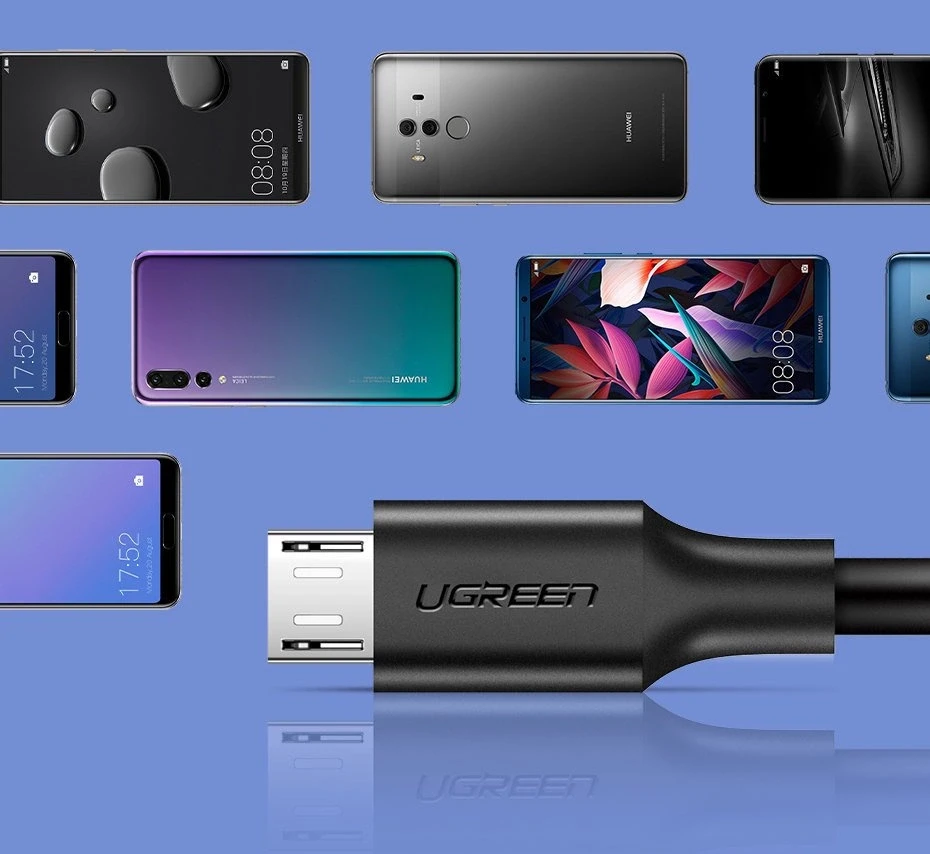 UGREEN micro USB kabelis QC 3.0 2.4A 1.5m - Juodas