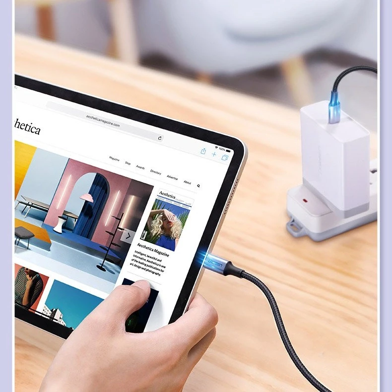 USB C į USB C laidas UGREEN US316, 100W, 2m - juodas