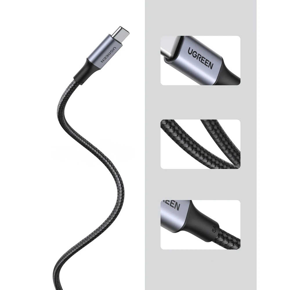 Ugreen US557 USB-C į USB-C laidas, 100 W, 5A (juodas)