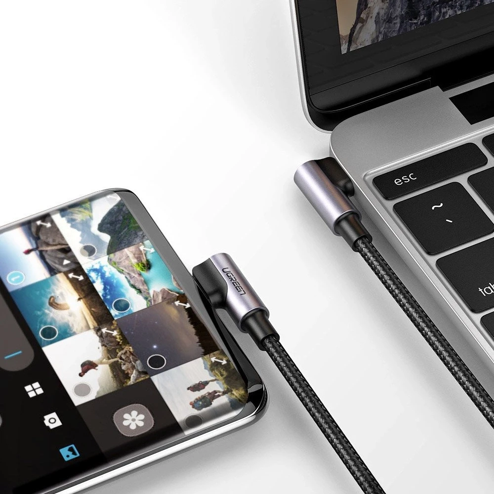 UGREEN US323 USB-C – USB-C kampinis laidas PD 3A 60W 1m