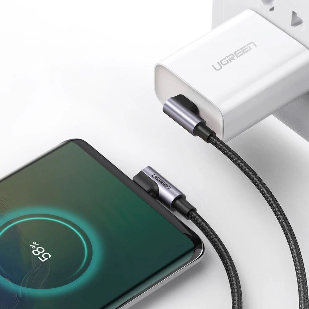 UGREEN US323 USB-C – USB-C kampinis laidas PD 3A 60W 1m