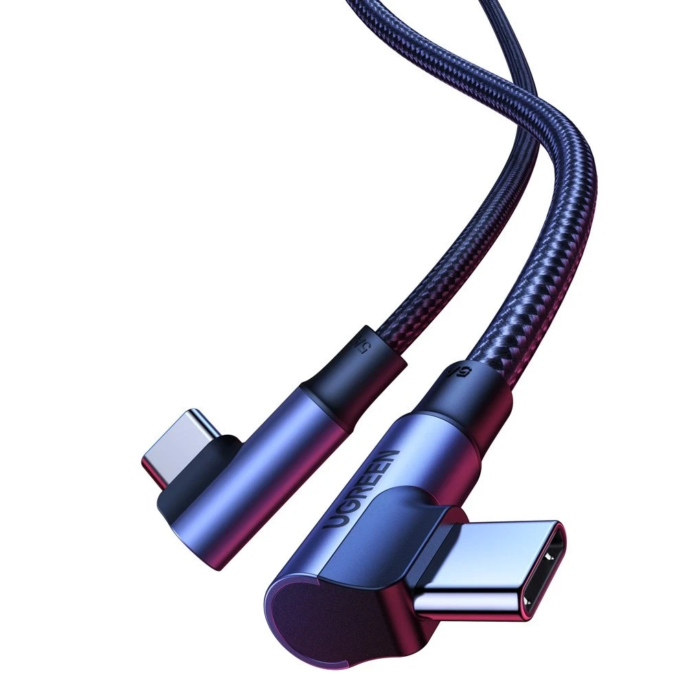 UGREEN US335 Kampinis USB-C kabelis 5A 100W 1m - Juodas