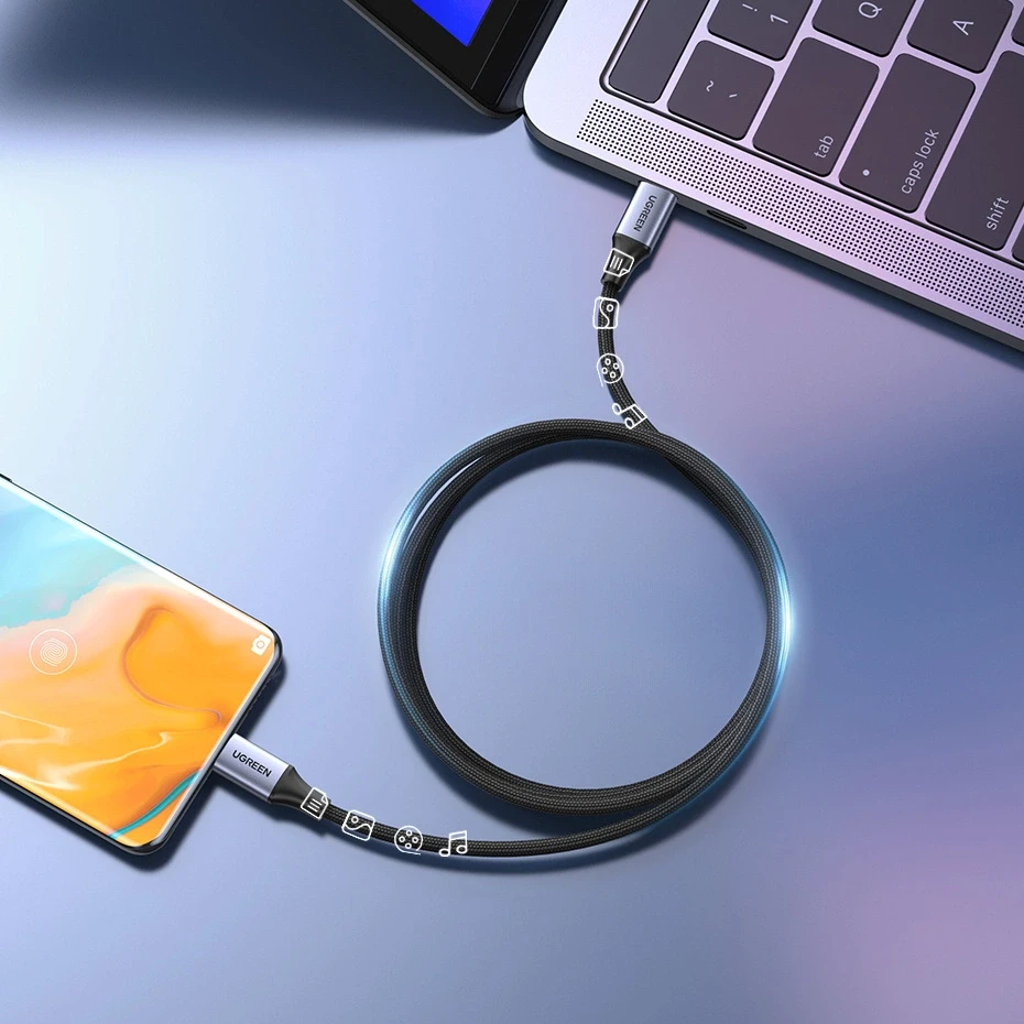 Laidas USB-C į USB-C UGREEN 15311, 1m (pilkas)