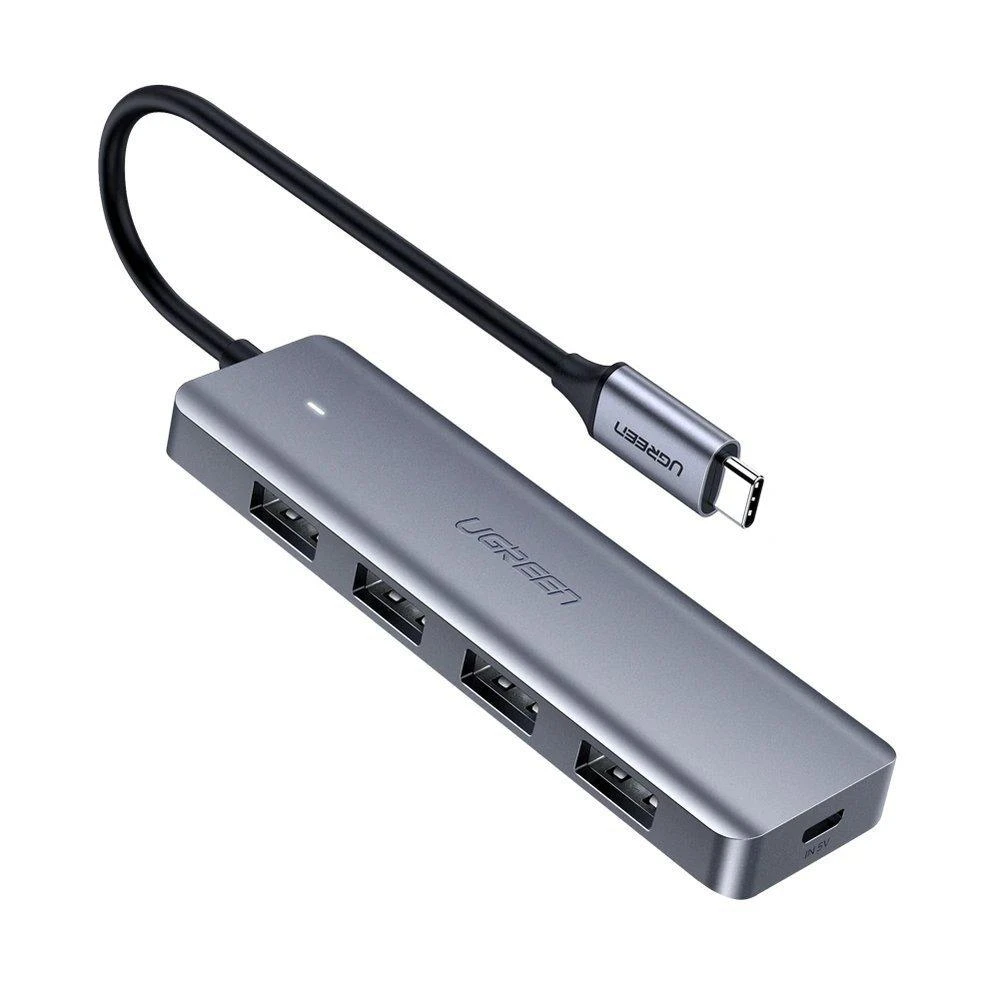 4 viename adapteris UGREEN Hub USB-C į 4x USB 3.0 + USB-C (pilkas)