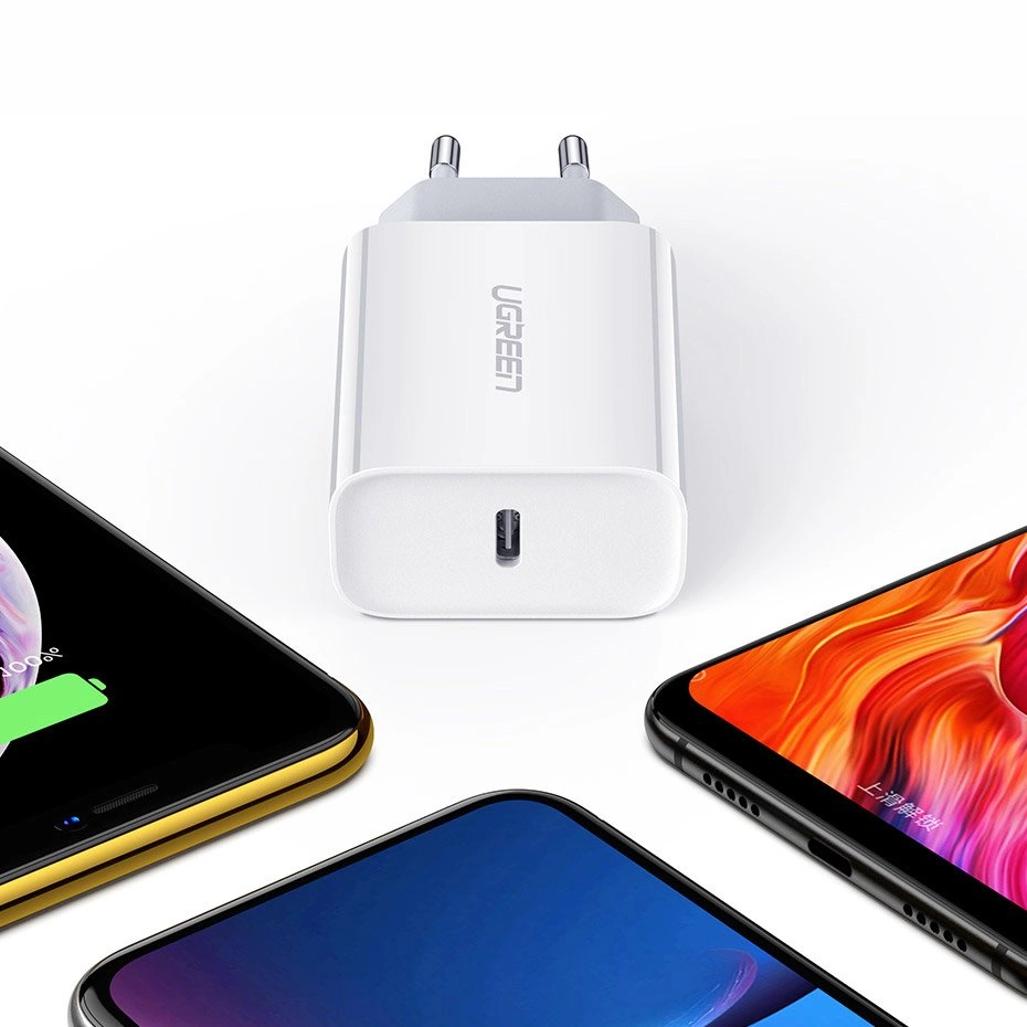Ugreen USB charger Power Delivery 3.0 Quick Charge 4.0+ 20W 3A baltas (60450) - OUTLET