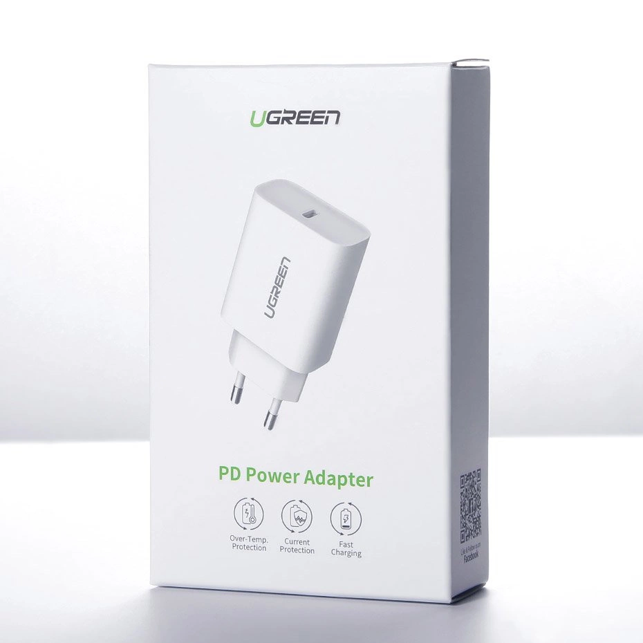 Ugreen USB charger Power Delivery 3.0 Quick Charge 4.0+ 20W 3A baltas (60450) - OUTLET