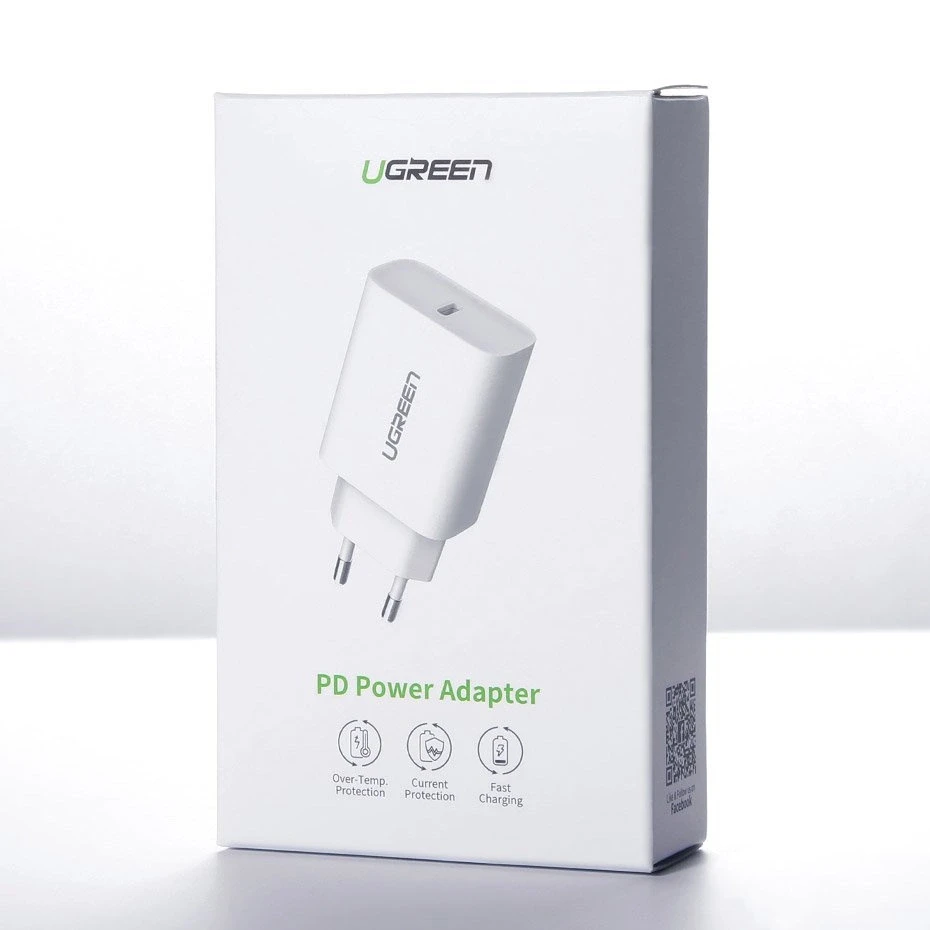 Ugreen USB Power Delivery 3.0 Quick Charge 4.0+ 20 W 3 A tinklo įkroviklis (baltas)