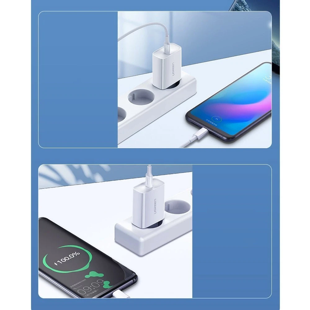 Ugreen USB Power Delivery 3.0 Quick Charge 4.0+ 20 W 3 A tinklo įkroviklis (baltas)