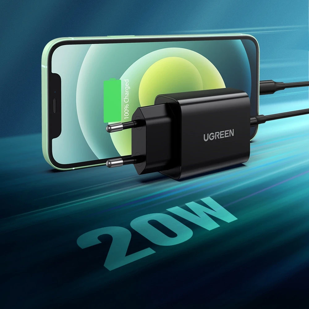 Įkroviklis Ugreen CD137 20W USB-C juodas