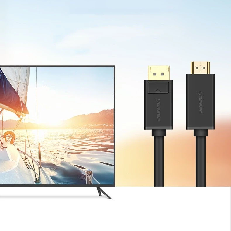 Kabelis Ugreen DP101 DisplayPort to HDMI 2.0m juodas