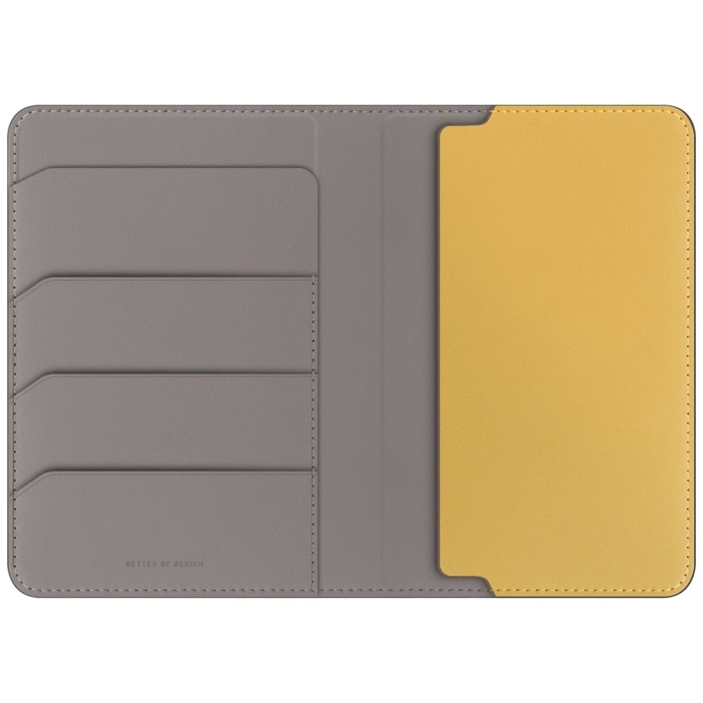 Passport Dėklas UNIQ Belmont RFID pilkos spalvos geltonos spalvos