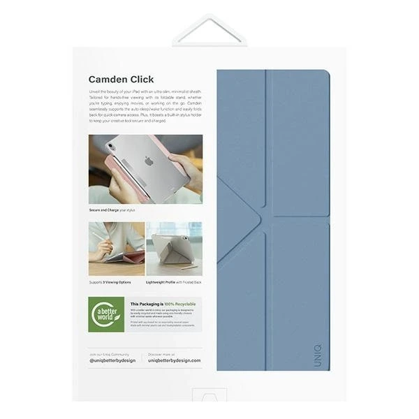 UNIQ Camden Click Dėklas Apple iPad Air 13″ (2024) mėlynas/stone mėlynas