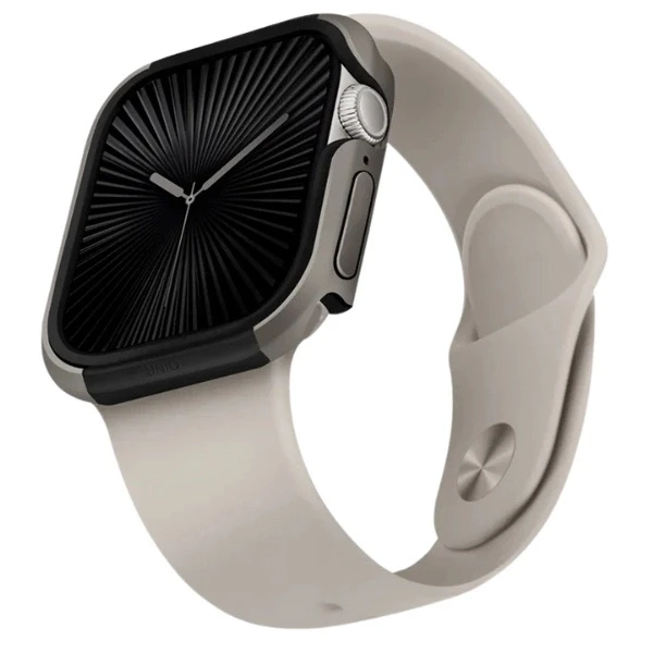 UNIQ Valencia dėklas Apple Watch Series 46mm titano sidabrinis