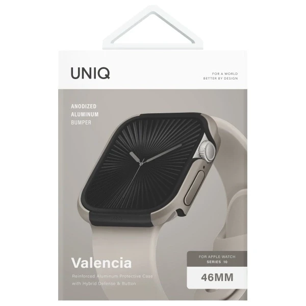 UNIQ Valencia dėklas Apple Watch Series 46mm titano sidabrinis