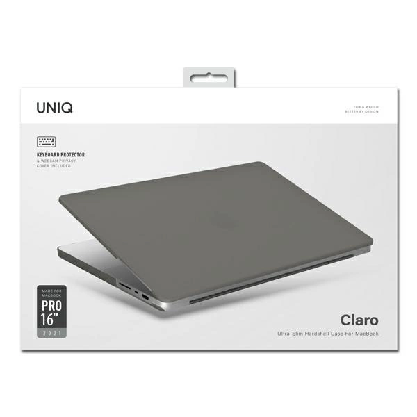 UNIQ Claro Bookdėklas MacBook Pro 16″ (2021) smoke matt pilkos spalvos