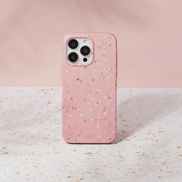 UNIQ Coehl Terrazzo Dėklas Apple iPhone 14 Pro Max 6,7″ coral rožinės spalvos