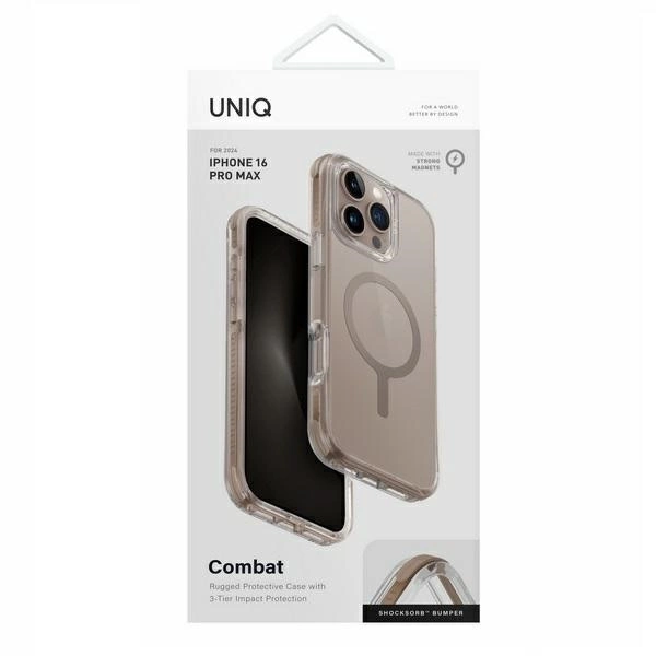 UNIQ dėklas Combat Apple iPhone 16 Pro Max 6.9" Magclick Charging geltonos spalvos